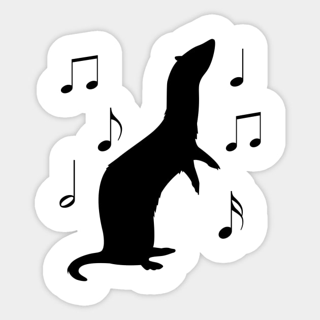 Cute Ferret Dancing to Music Sticker by PenguinCornerStore